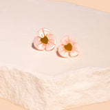 Blooming Heart Studs in Pink