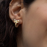 Bow and Tell Huggie Hoops - Gold
