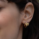 Bow and Tell Huggie Hoops - Gold