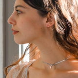 Bow Peep Choker / Necklace Silver
