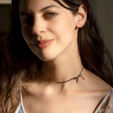 Bow Peep Choker / Necklace Silver