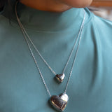 Can't Heartly Wait Mini Necklace - Silver