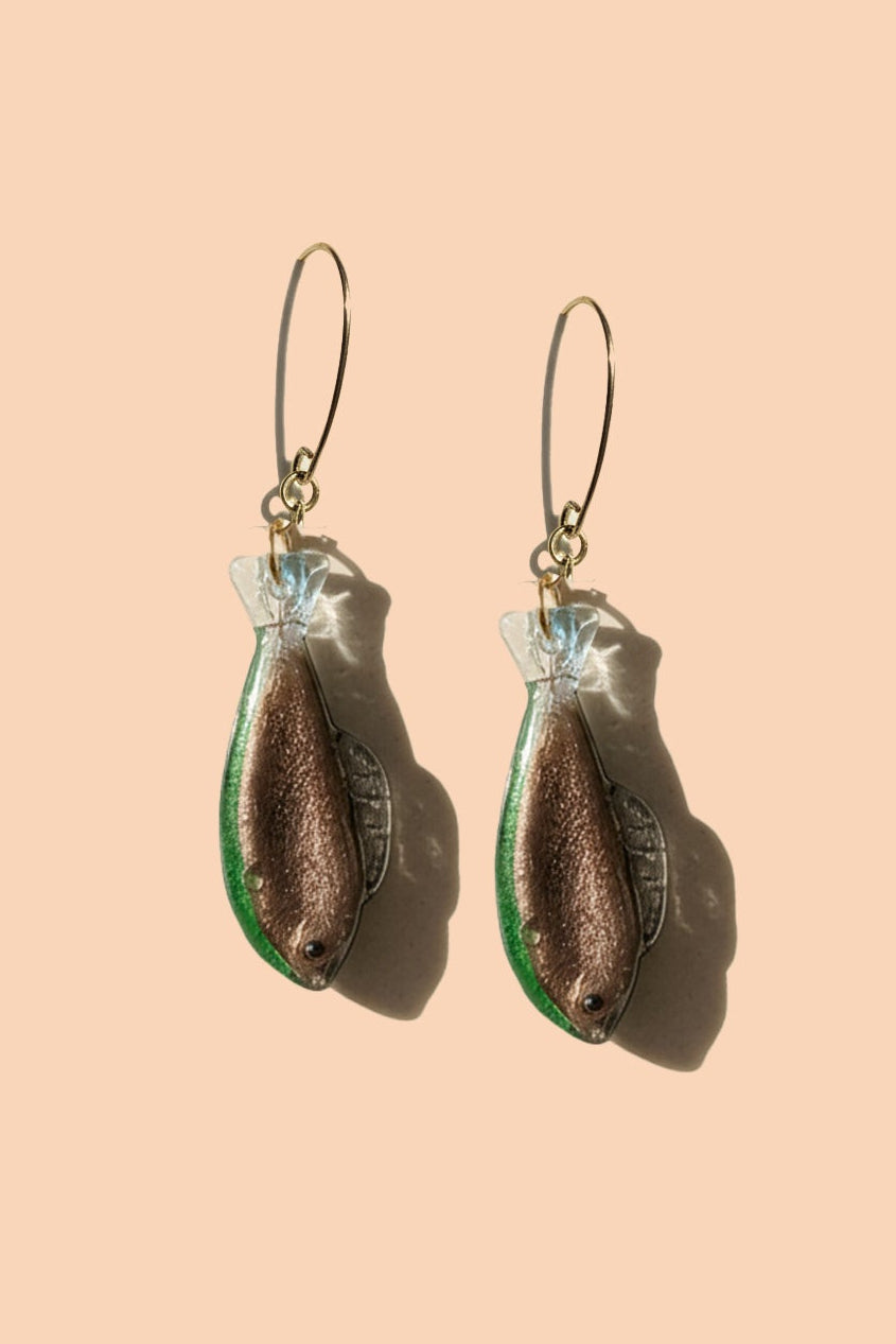 Catch of the Day Earrings - Frost and Purple