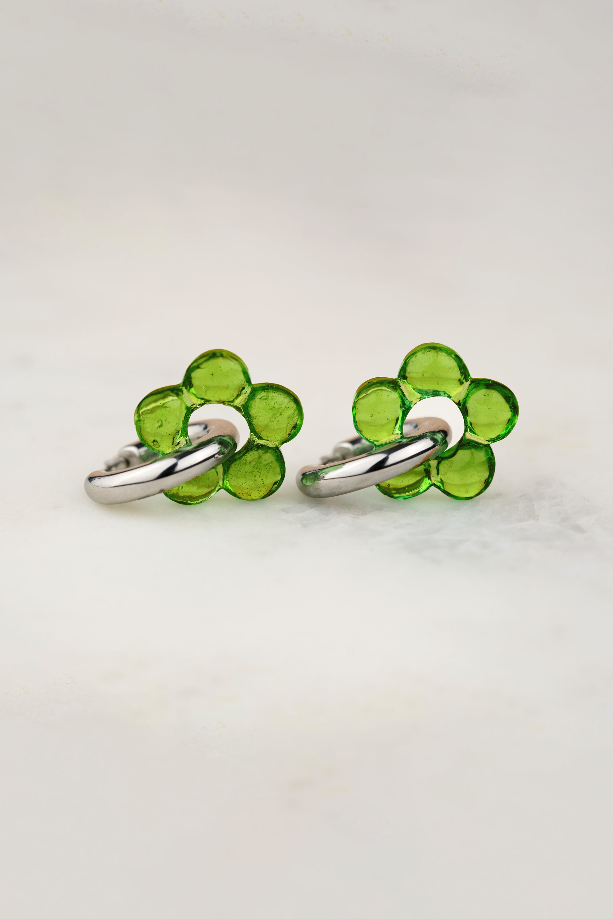 Dazy Glaze Hoops in Stainless Steel