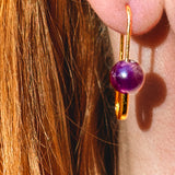 Roxy Amethyst Safety Pin Earrings