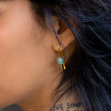 Roxy Aventurine Safety Pin Earrings