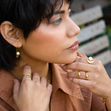 Roxy Pearl Safety Pin Earrings