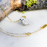 Tiny Snow Owl Necklace