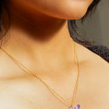 Earth Angel Orchid Necklace in Magenta