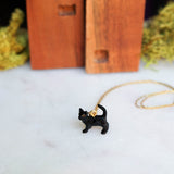 Tiny Rufio Black Cat Necklace