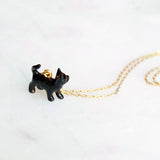 Tiny Rufio Black Cat Necklace
