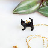 Tiny Rufio Black Cat Necklace