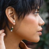 Twice Pearled Bar Earring