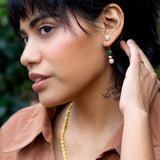 Twice Pearled Bar Earring