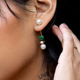 Twice Pearled Bar Earring