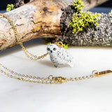 Tiny Snow Owl Necklace